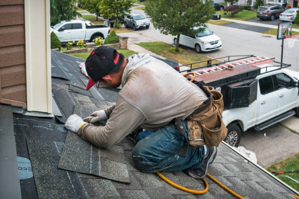 Professional Gutter Repair And Installation technician working in Albion, MI